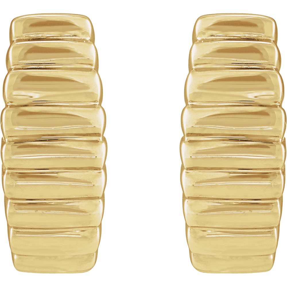 Auréa Ribbed Gold Hoop Earrings