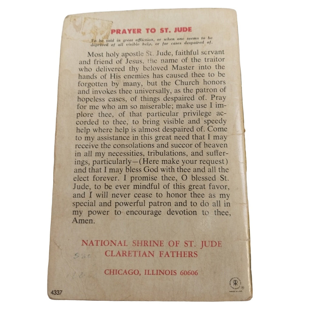 Vintage 1950s Salesians St Jude Novena Prayer Book Catholic Ephemera Cards