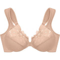 New Glamorise Womens Size 38DD Unlined Underwire Floral Lace Front Closure Bra