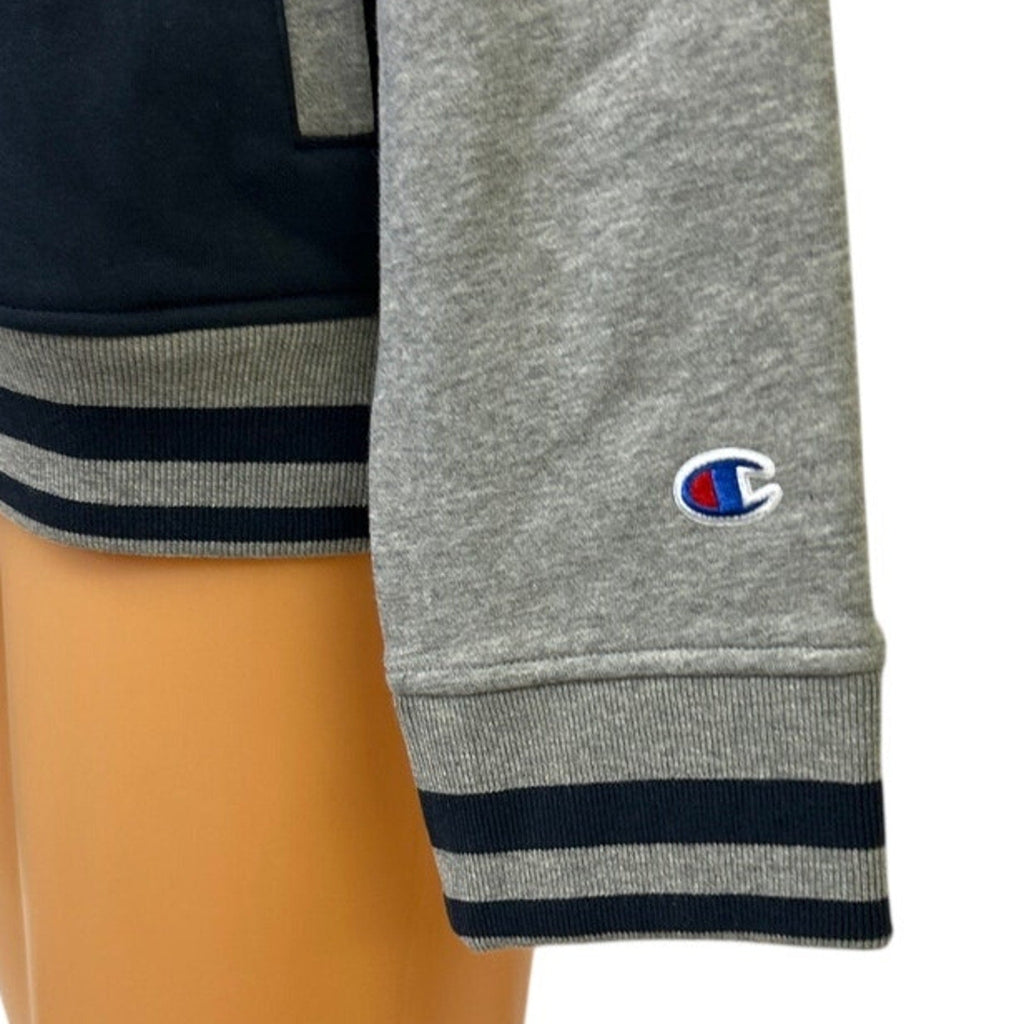 New Champion Mens 2XL Navy Gray Snap Up PolyCotton Athletic Wear Bomber Jacket