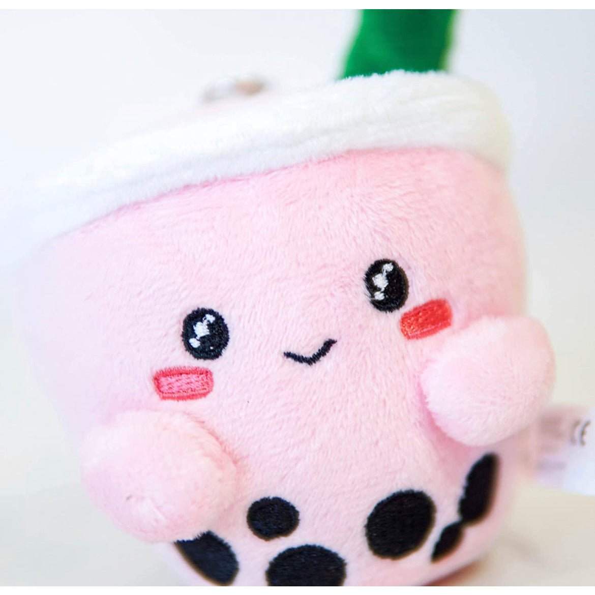 ABC Boba Tea Plush Pink Berry Cute Stuffed Animal Toy for Wallet, Backpack or Purse 5"