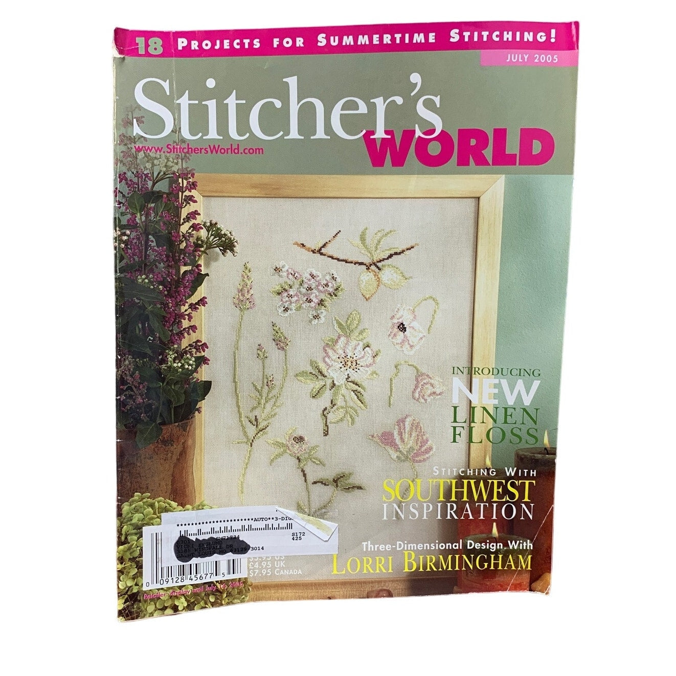 Vintage July 2005 Stitcher's World Magazine Southwest Inspiration Patterns