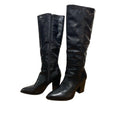 Vepose Womens Size 9 Black 3.5" Heel Knee High Boots Closed Pointed Toe Shoes