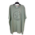 New Hand Printed Womens 4XL Green Faith Can Move Mountains Bible Crew Tee