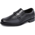 New HomeHot Boys Size 11 Black Faux Leather Slide On Buckle Top Loafer Shoes