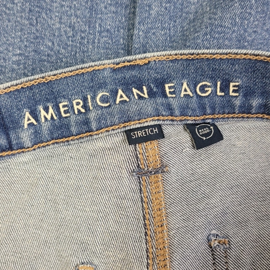 New American Eagle Womens Size 0 Regular Stretch Denim Blue Jeans w Pockets
