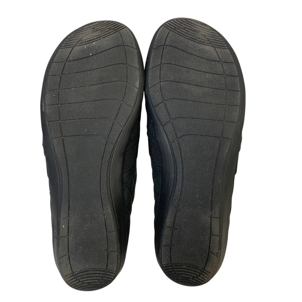 JSport Womens Size 8 Black Faux Leather Lisa Slide On Lined Memory Foam Shoes