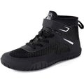 New Sisttke Boys Size 3.5 Black Mesh Lace Up Hook Loop Wrestling High Top Shoes