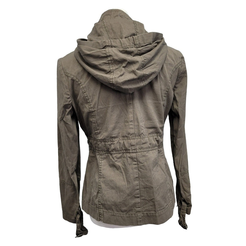 Charlotte Russe Womens Large Long Sleeve Full Zip Button Up Hooded Jacket