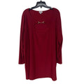 Avenue Womens Size 22/24 Red PolySpandex Long Sleeve Key Hole Tunic Shirt Top