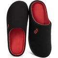VeraCosy Mens Size 9/10 Red Black Slide On Memory Foam Rubber Sole Slippers