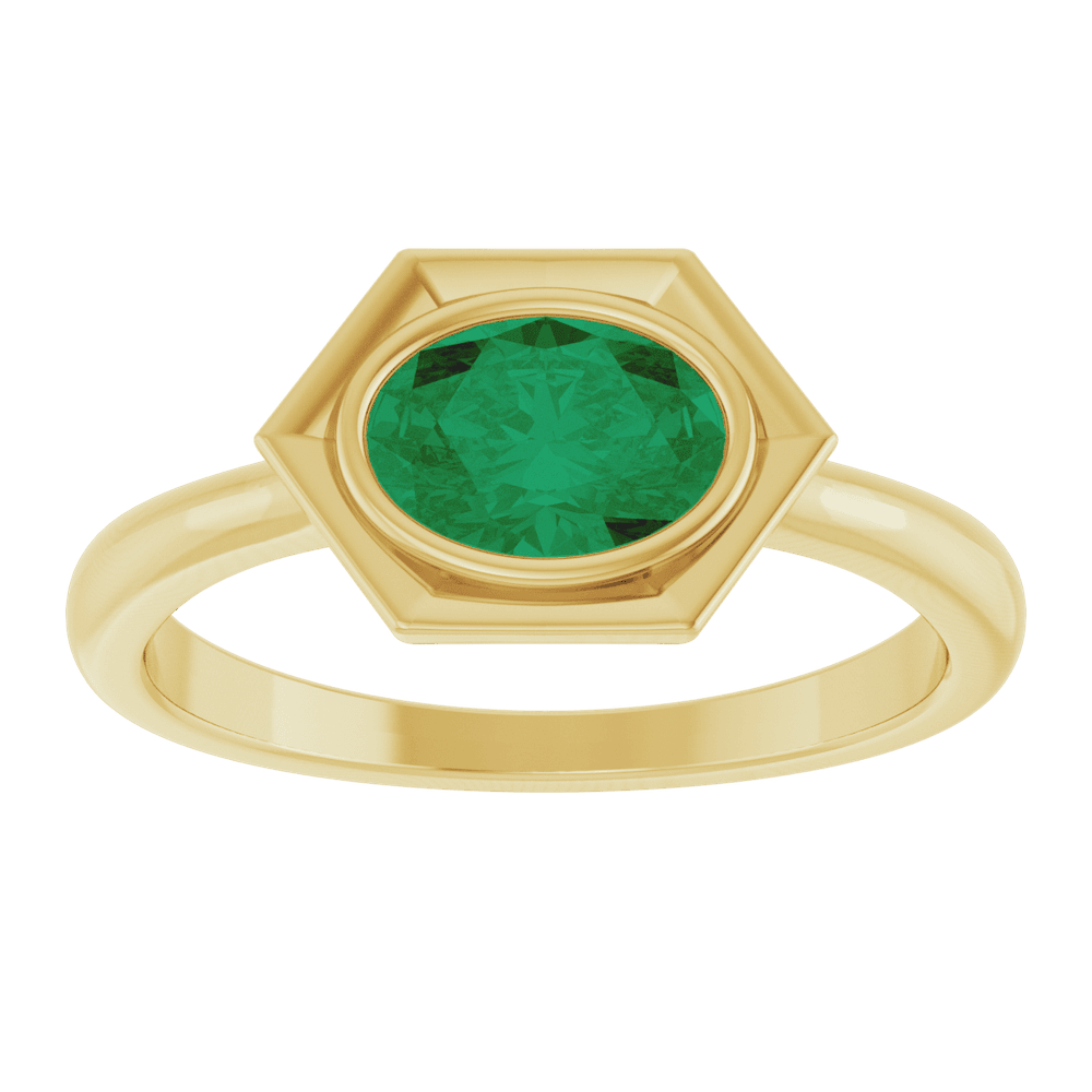 Émeraude Hexa Ring 14K Gold Emerald