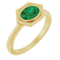 Émeraude Hexa Ring 14K Gold Emerald