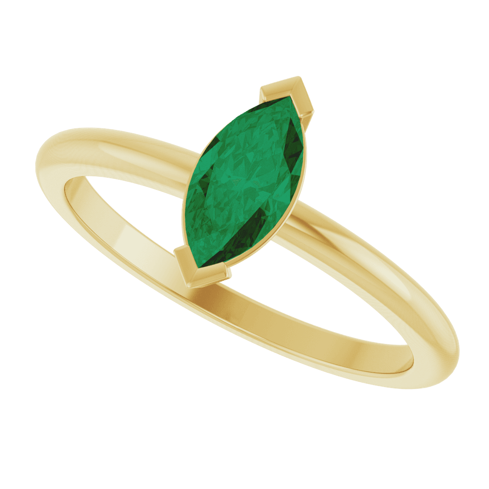 Émeraude Solitaire Marquise Emerald Ring