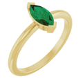 Émeraude Solitaire Marquise Emerald Ring