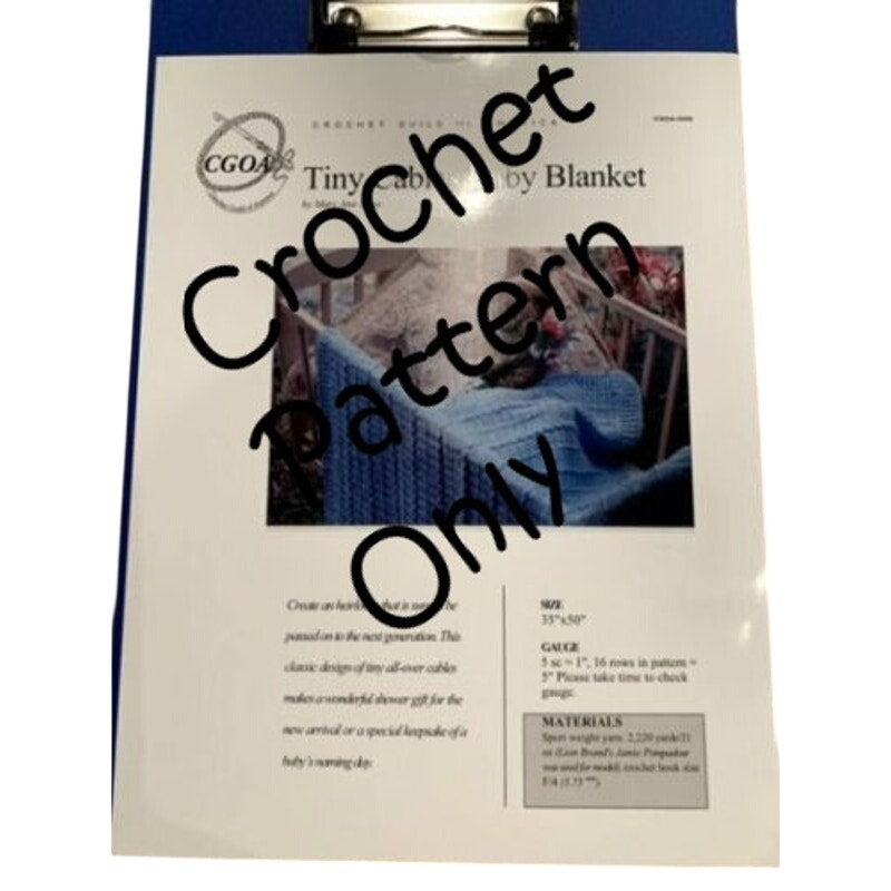 New Crochet Guild of America CGOA-006 Maryann Sipes Cables Baby Blanket Pattern