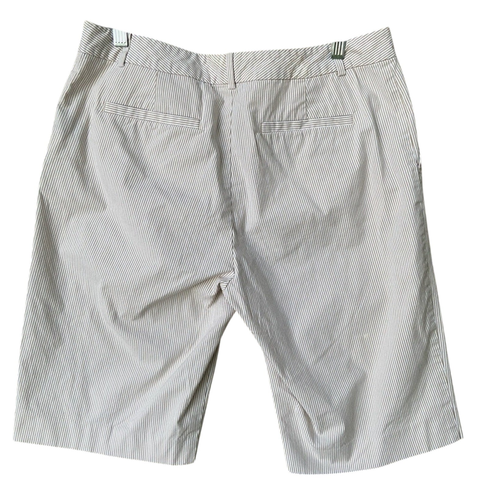 Lauren Ralph Lauren Active Womens Size 10 Striped Seersucker Bermuda Shorts