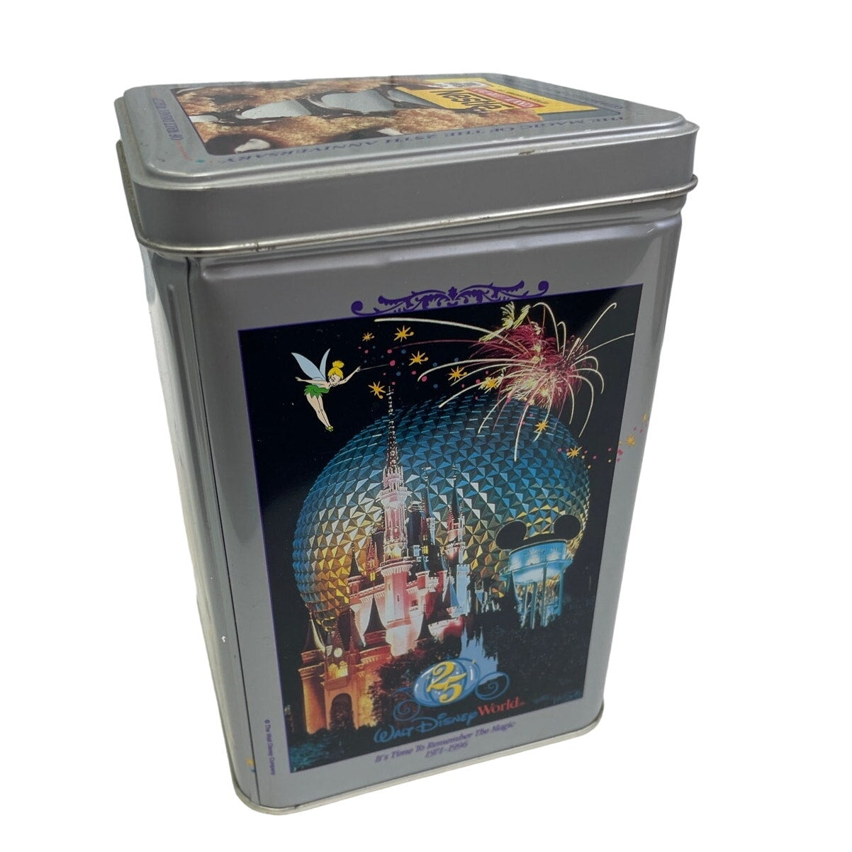 Vintage 1996 25th Anniversary Walt Disney World Nestle Choc Chip Epcot Metal Tin