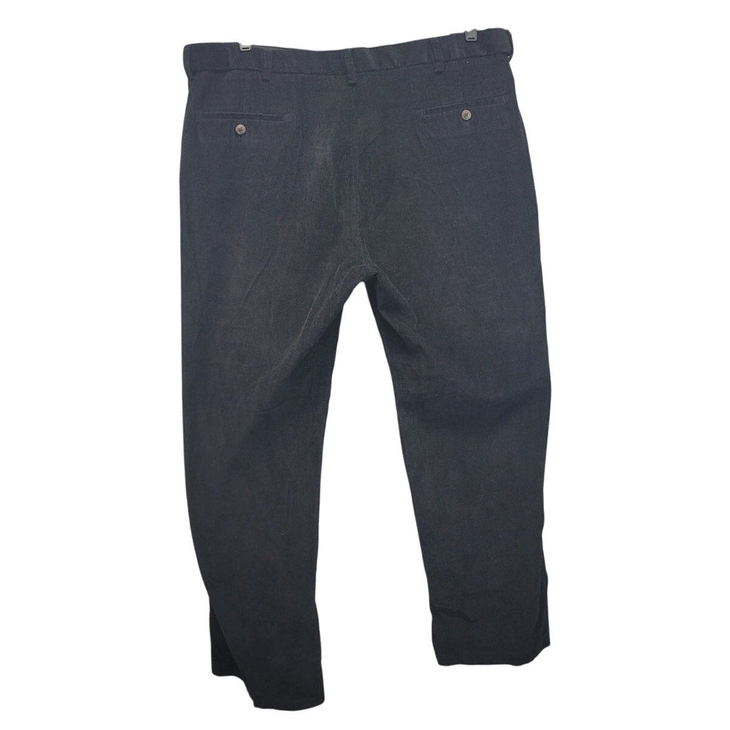Haggar Mens 42X32 Black 100% Cotton Flat Front Mutli Pocket Corduroy Pants