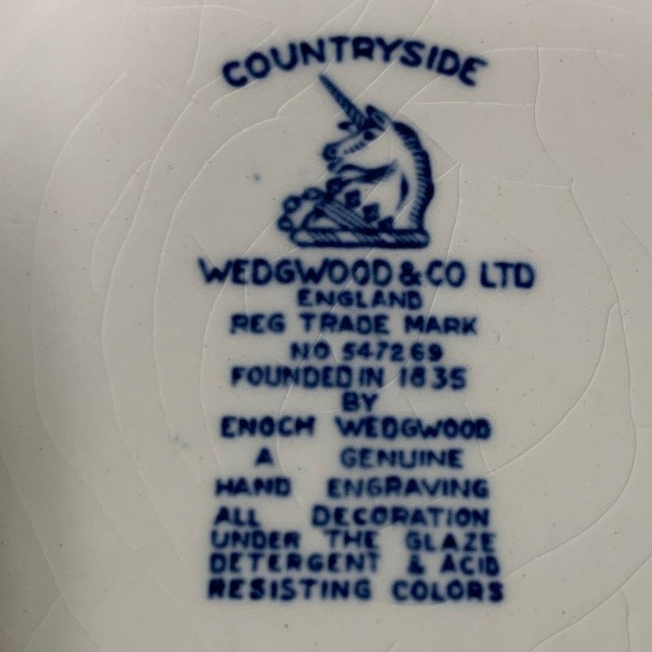 Vintage Countryside Wedgwood Ltd Set of 6 Small Water Wheel Mill Plates