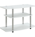 Open Box Convenience Concepts Designs2Go No Tools 3-Tier Stand Entertainment Center 37 Inches, Modern TV Console with Shelves for Living Room, 31.5", White