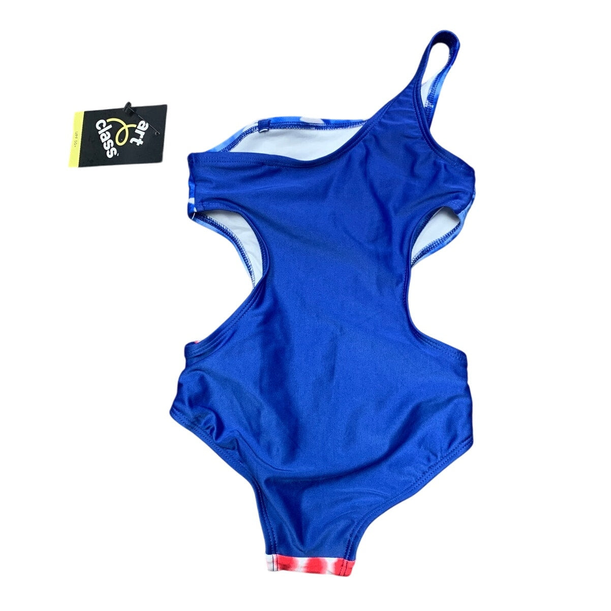 New Art Class Girls Size XS (4/5) One Shoulder Patriotic USA Stars Swimsuit