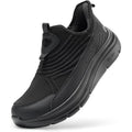 FitVille Mens 13W Wide Black Mesh Slip On Breathable Hands Free Walking Shoes