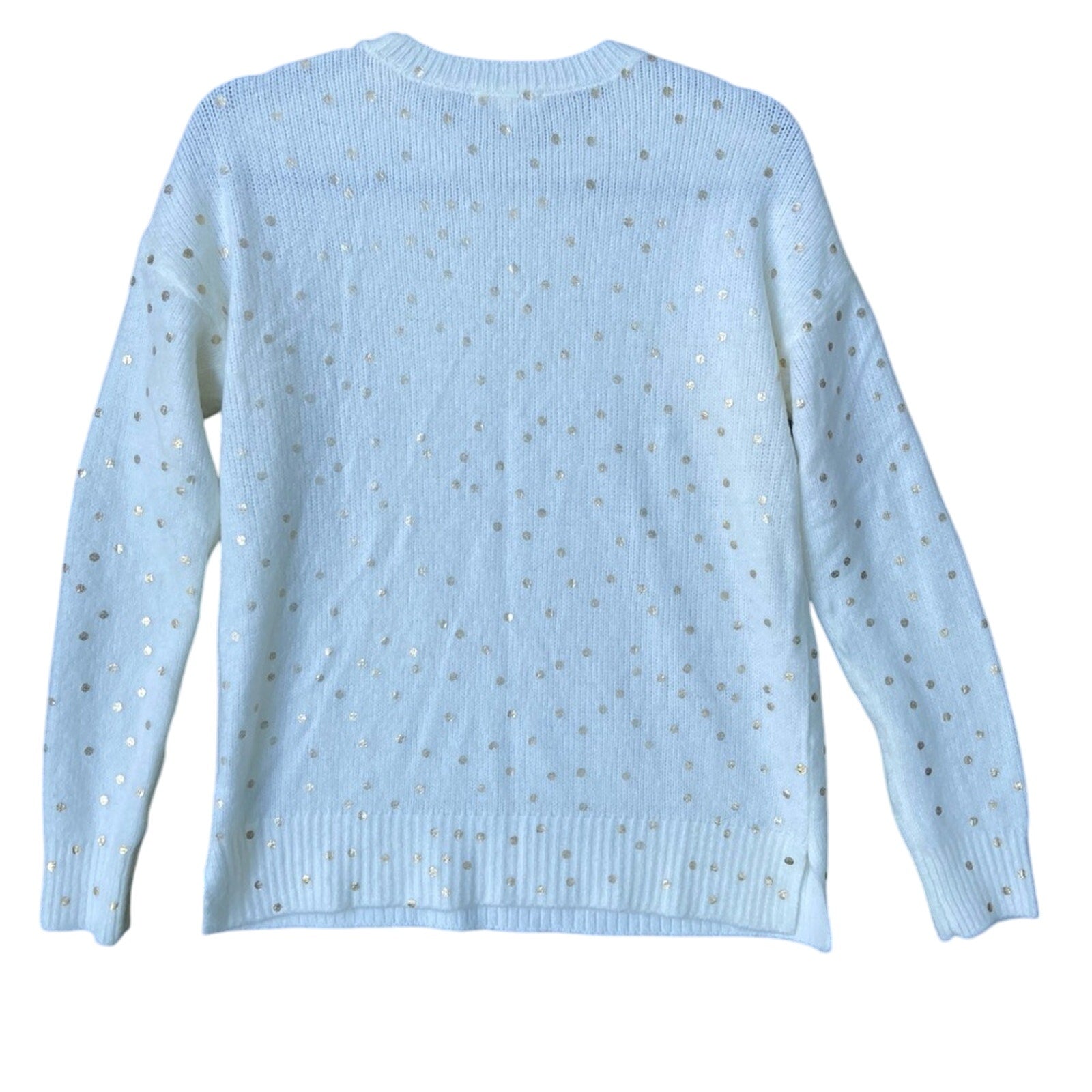 Maurices Womens XS Polka Dot Crew Neck Long Sleeve Oversized Knit Sweater