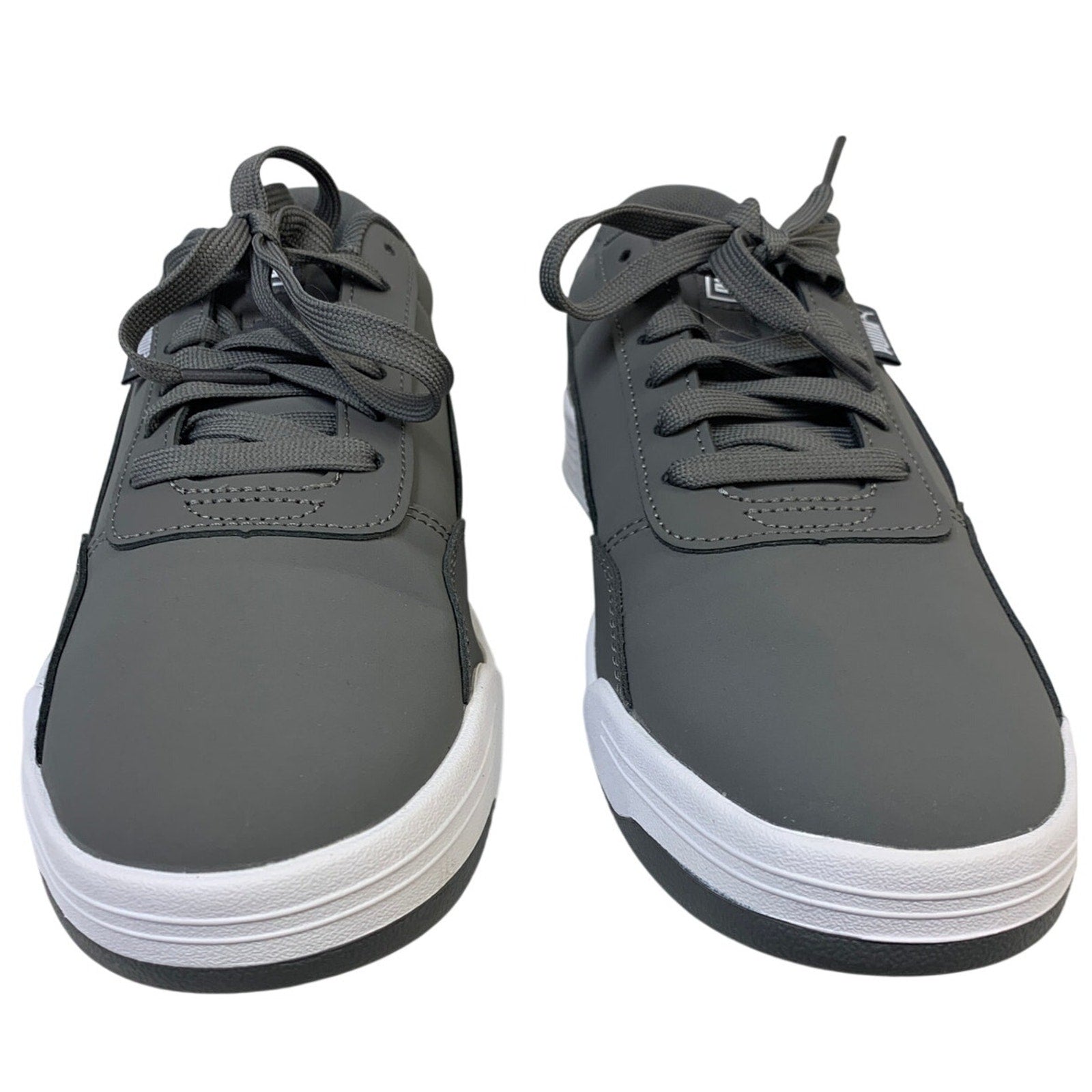 New PUMA Mens Size 9 Gray Faux Leather SoftFoam+ Lace Up Skate Sneaker Shoes
