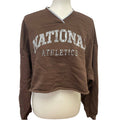 Divided by H&M XXL Long Sleeve V-Neck Cropped Cotton Polyester Blend Sweatshirt