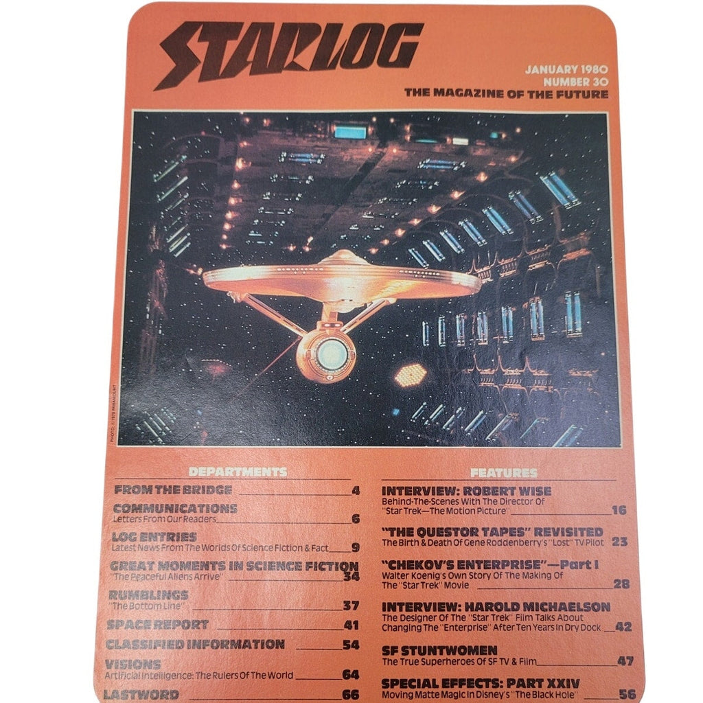 Vintage January 1980 Starlog The Magazine of the Future #30 Star Trek Movie