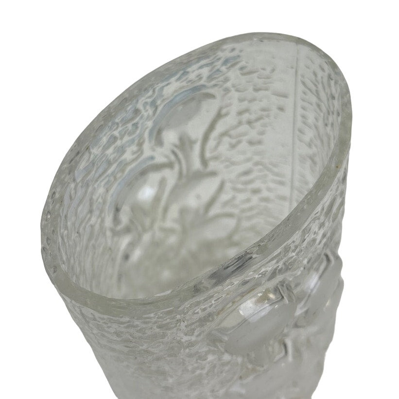 Vintage Wild Mushroom Floral Spores Shaped Glass Oval 7" Tall Flower Vase