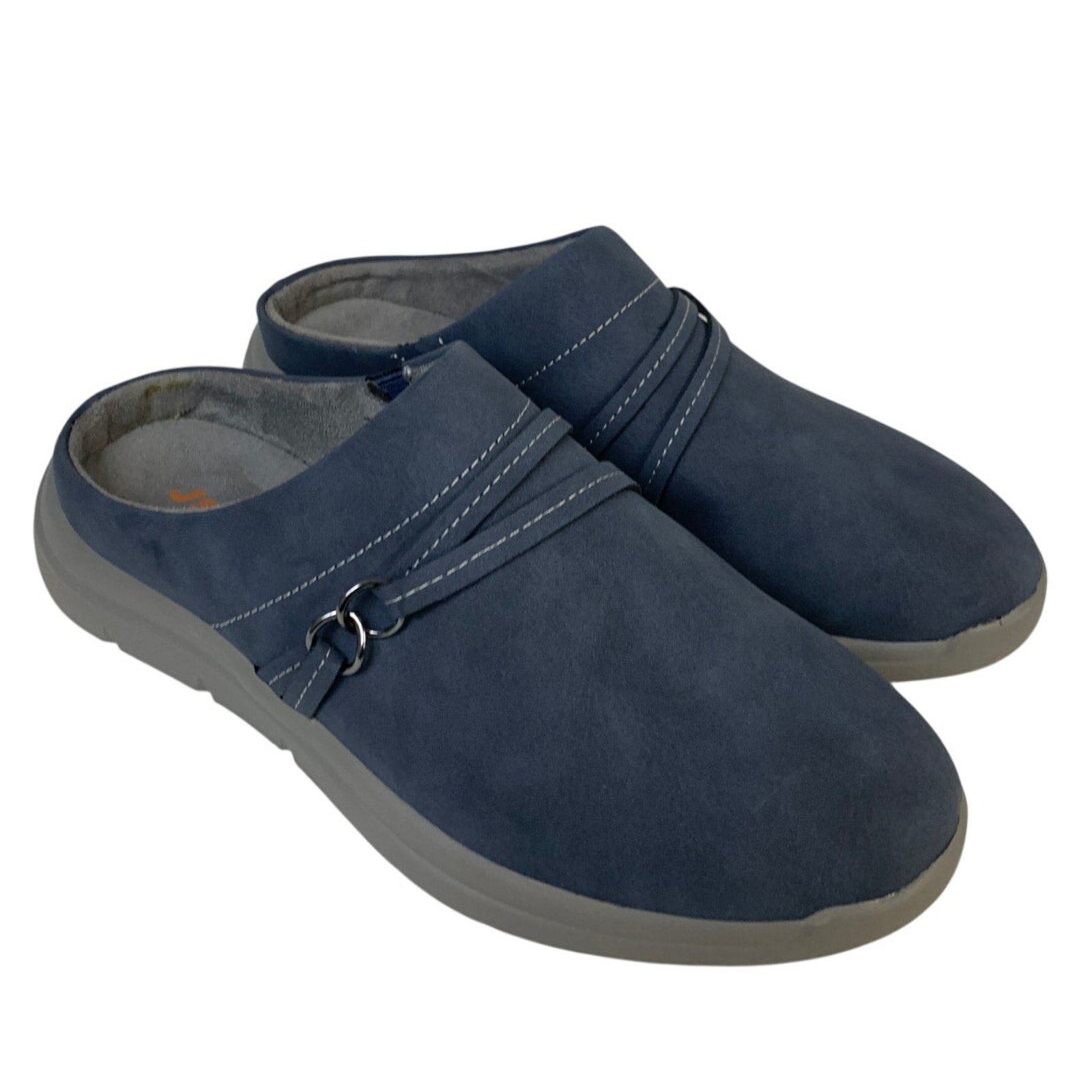 JSport Womens Size 10 Blue Faux Leather Gina Slip On Memory Foam Sneaker Shoes