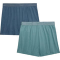 New 2 Pair Hanes Womens XS Green Blue Ribbed Super Soft Lounge Sleepwear Shorts
