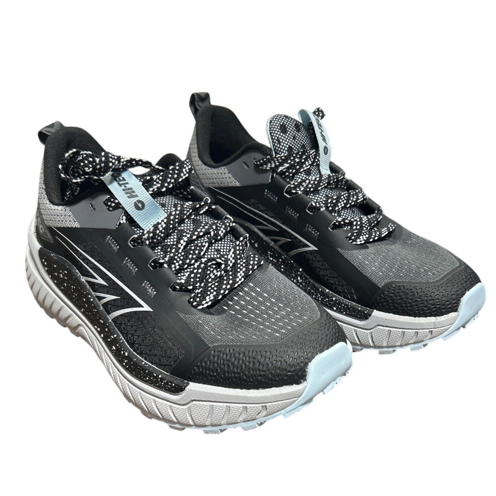 Hi-Tec Womens Size 6 Black Gray Spotted Lace Up Comfort Athletic Tennis Shoes