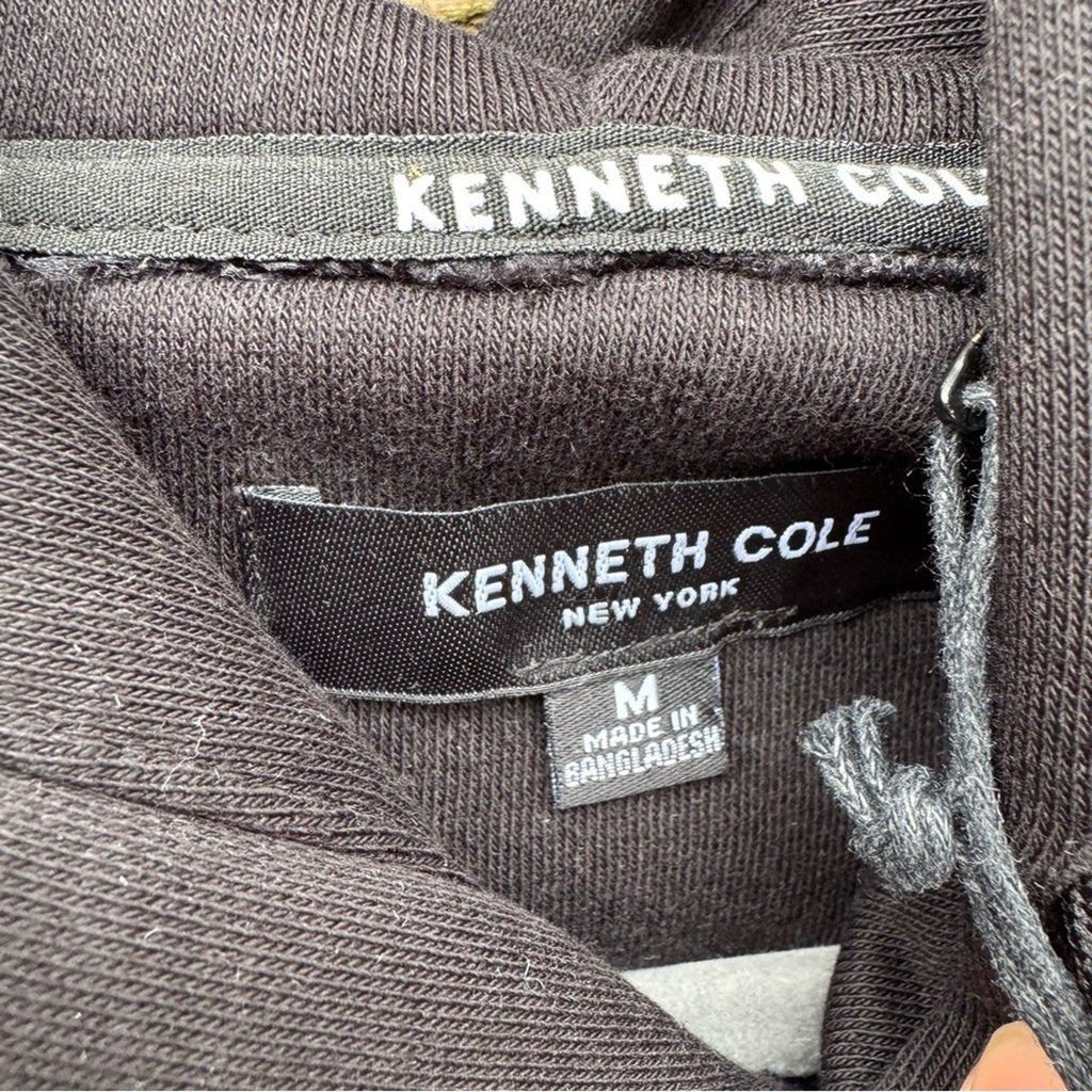 NWT New Kenneth Cole Mens Large Black Mobility Fleece Hoodie Hooded Sweatshirt