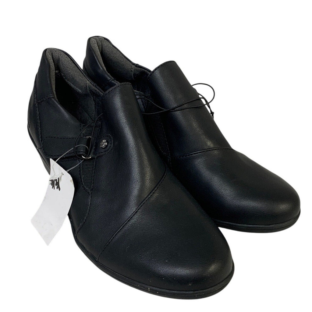 JBU Women Size 8 Black Faux Leather Kyley Hook Loop Adjustable Comfort Shoes