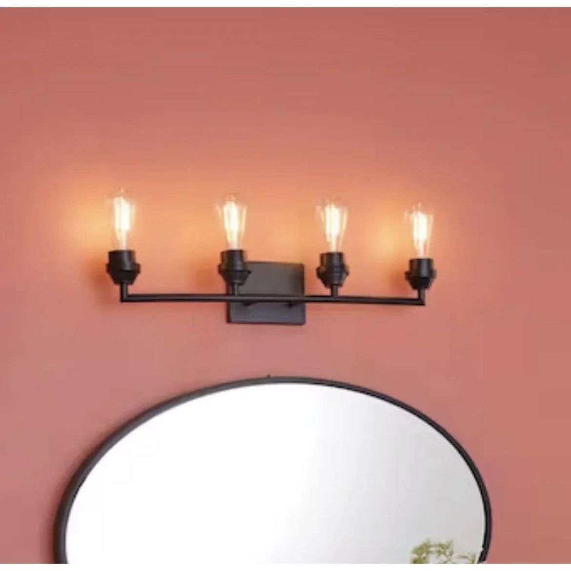 Style Selections 26.75-in 4-Light Black Transitional Vanity Light