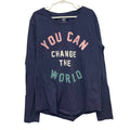 Old Navy Girls XL (14) You Can Change The World Long Sleeve Cotton Crew Neck Tee
