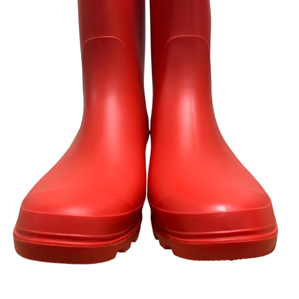 Hisea Womens Size 9 Red Mid-Calf Pull On Rubber Waterproof Wide Calf Rain Boots