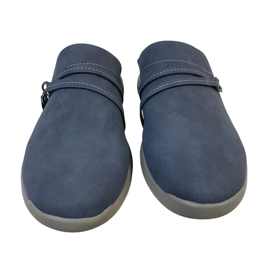 JSport Womens Size 10 Blue Faux Leather Gina Slip On Memory Foam Sneaker Shoes