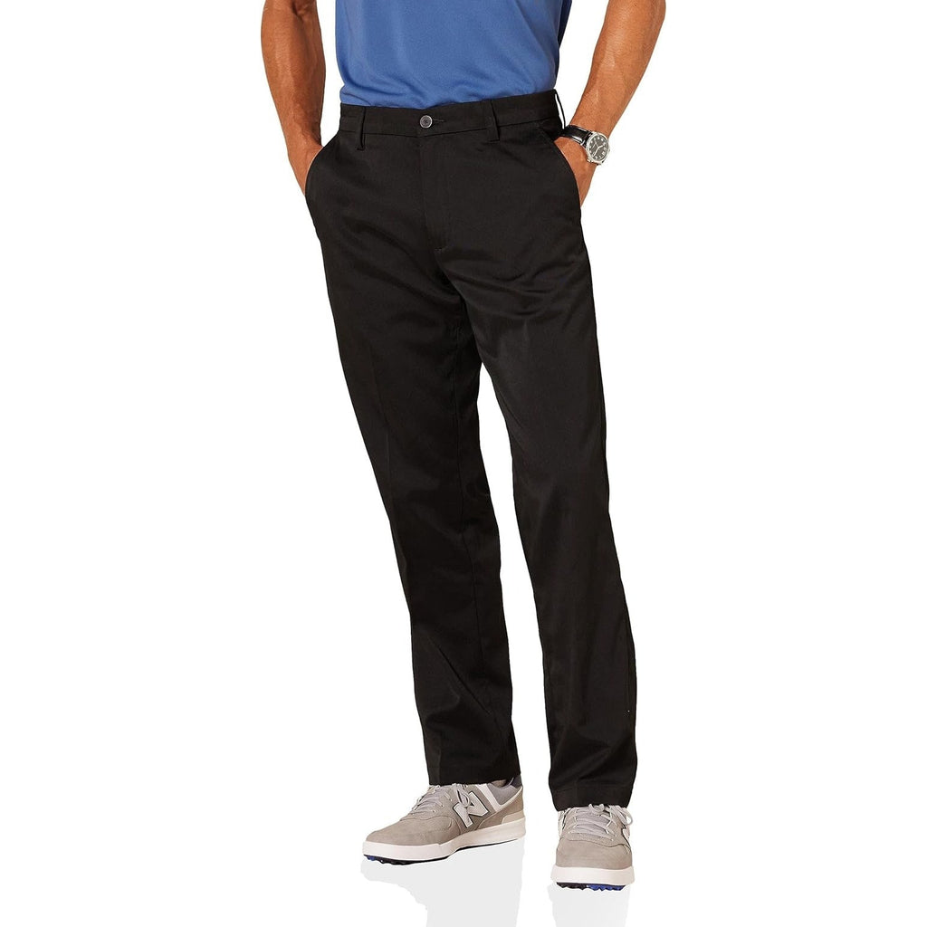 Amazon Essentials Mens 42X30 Black Classic Fit Straight Leg Stretch Golf Pants