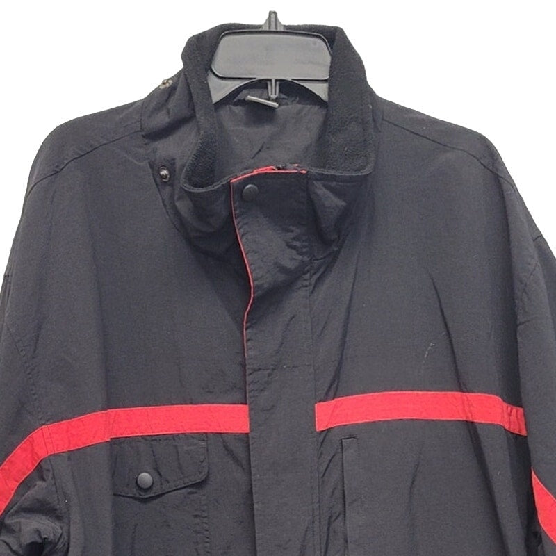 Mens XXL Long Sleeve Full Zip & Button Multi Pocket Drawstring Waist Lined Coat