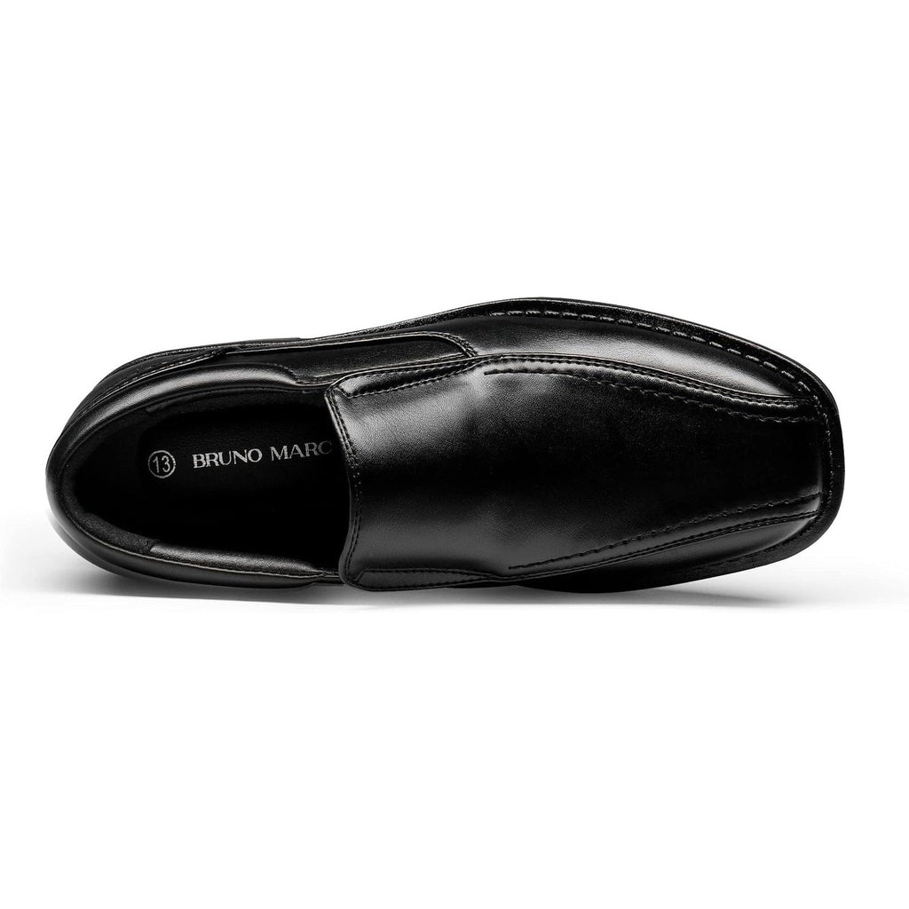 Bruno Marc Toddler Boys Size 10 Black Faux Leather Slide On Dress Loafer Shoes