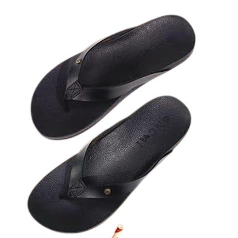 Oncai Womens Size 8 Black Sandals Open Round Toe Flip Flop Slip On Shoes
