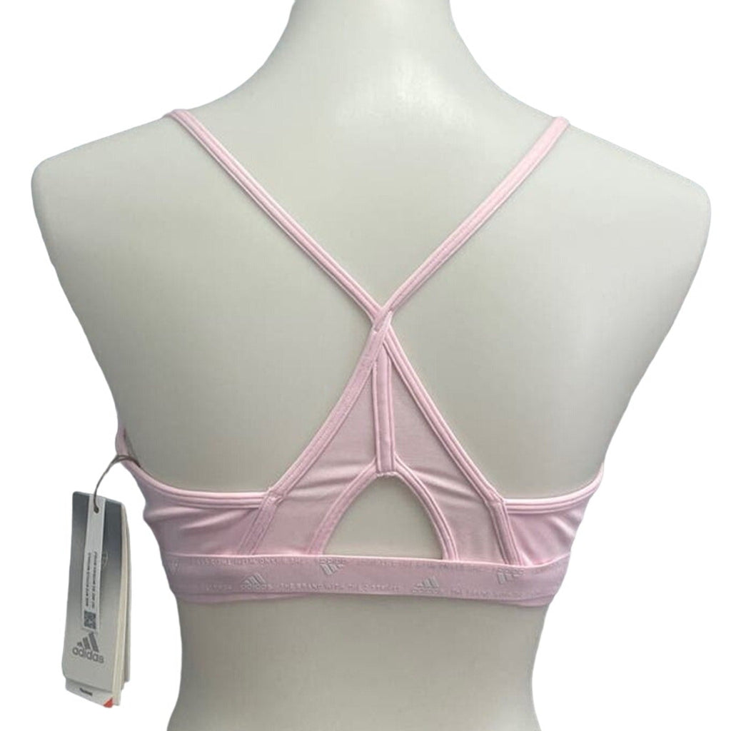 New Adidas Small 36AC Pink Light Support Removeable Pads Training Sports Bra