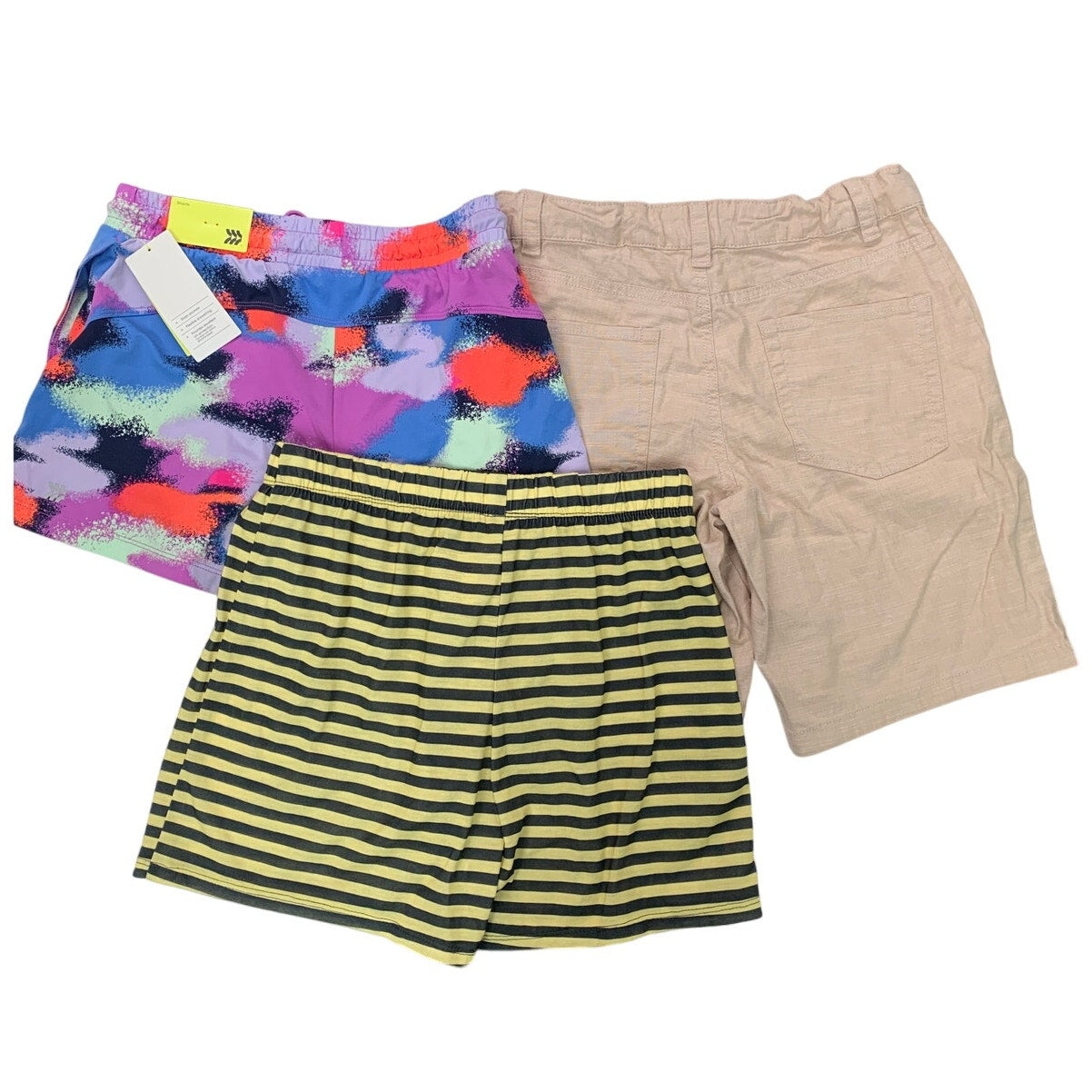 Lot of 3 New Cat & Jack All in Motion Boys Large (10/12) Striped Khaki Shorts