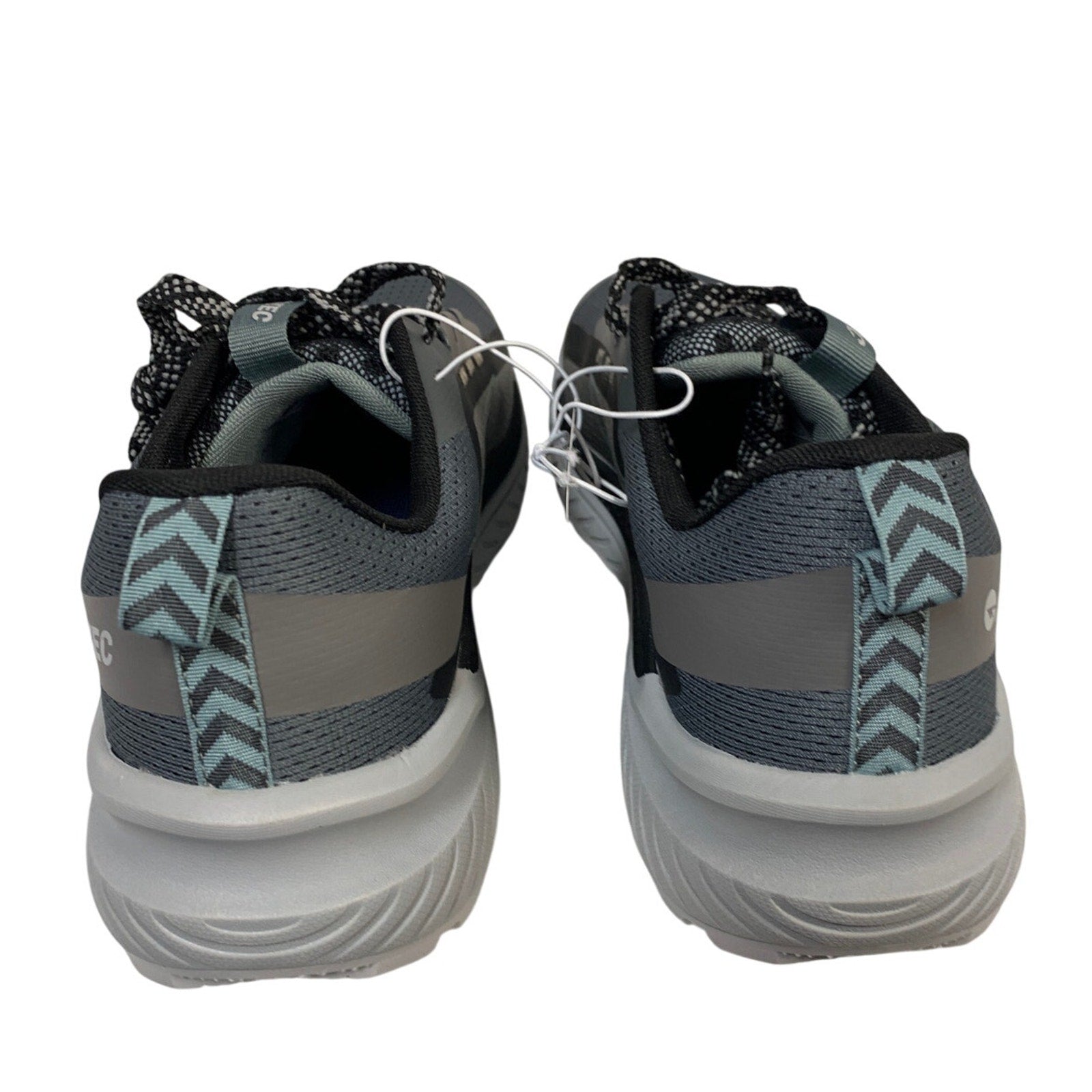 Hi-Tec Mens Size 9 Black Gray Mesh Lace Up Athletic Running Tennis Shoes