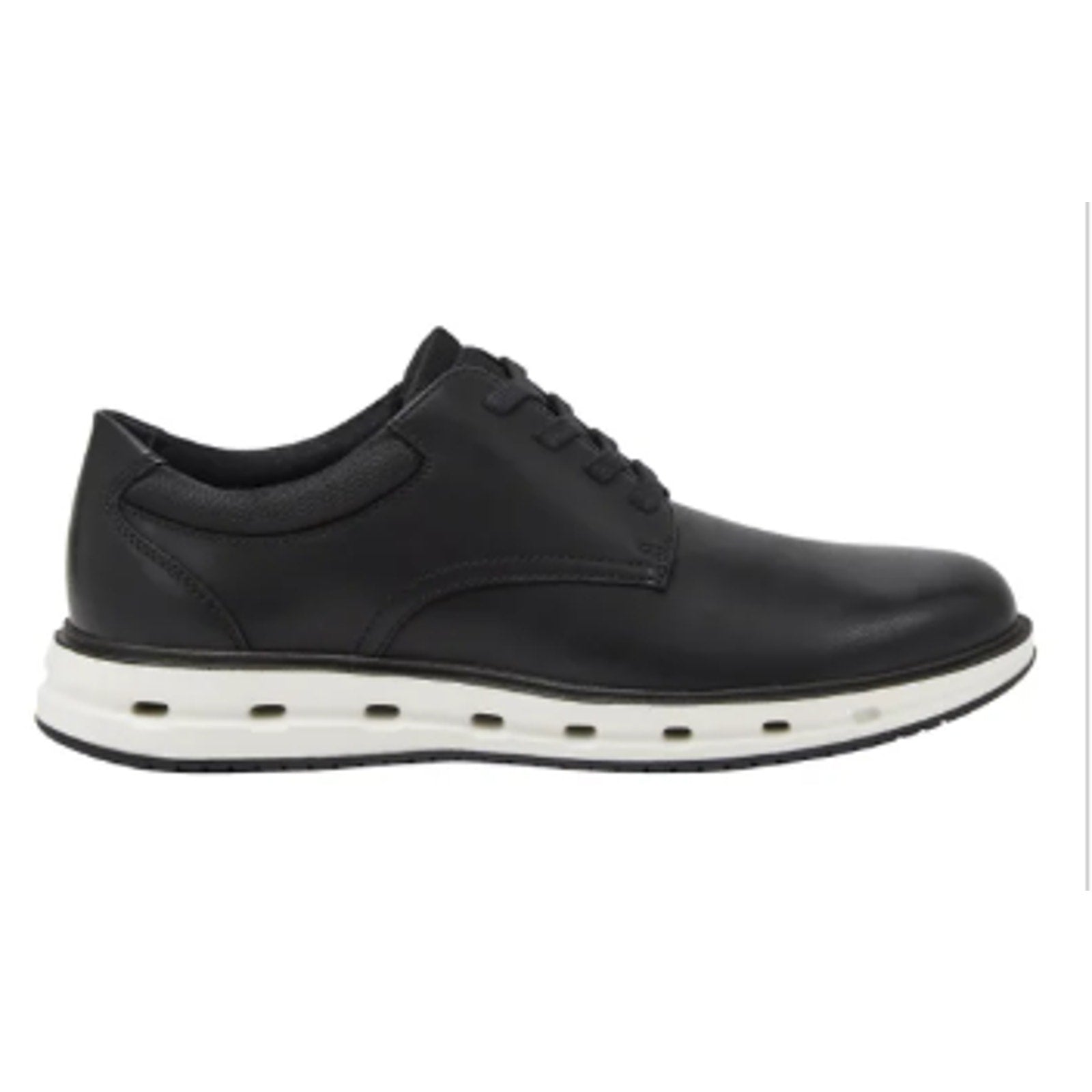 New In Box Lands End Mens Size 10 Black Faux Leather Lace Up Sport Oxford Shoes