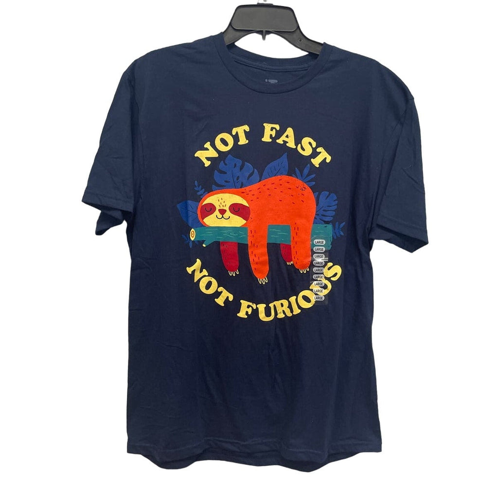 New Threadless Mens Small Sloth Not Fast Not Furious Cotton Short Sleeve Tee